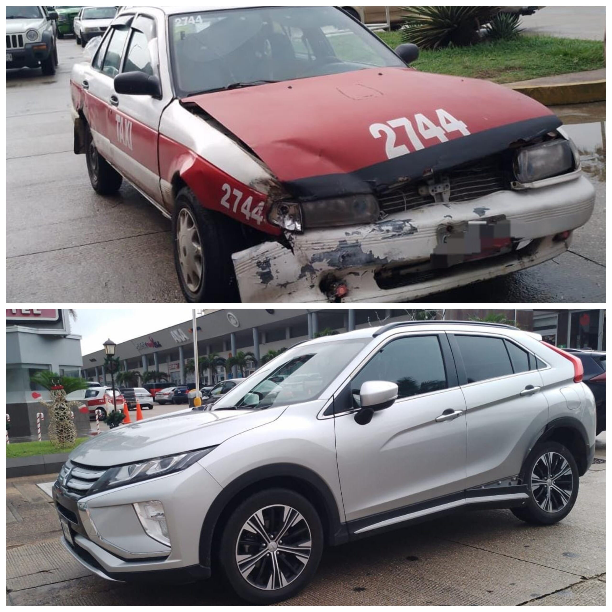 Choque Entre Particular Y Taxi Frente A Plaza Quadrum Coatzacoalcos