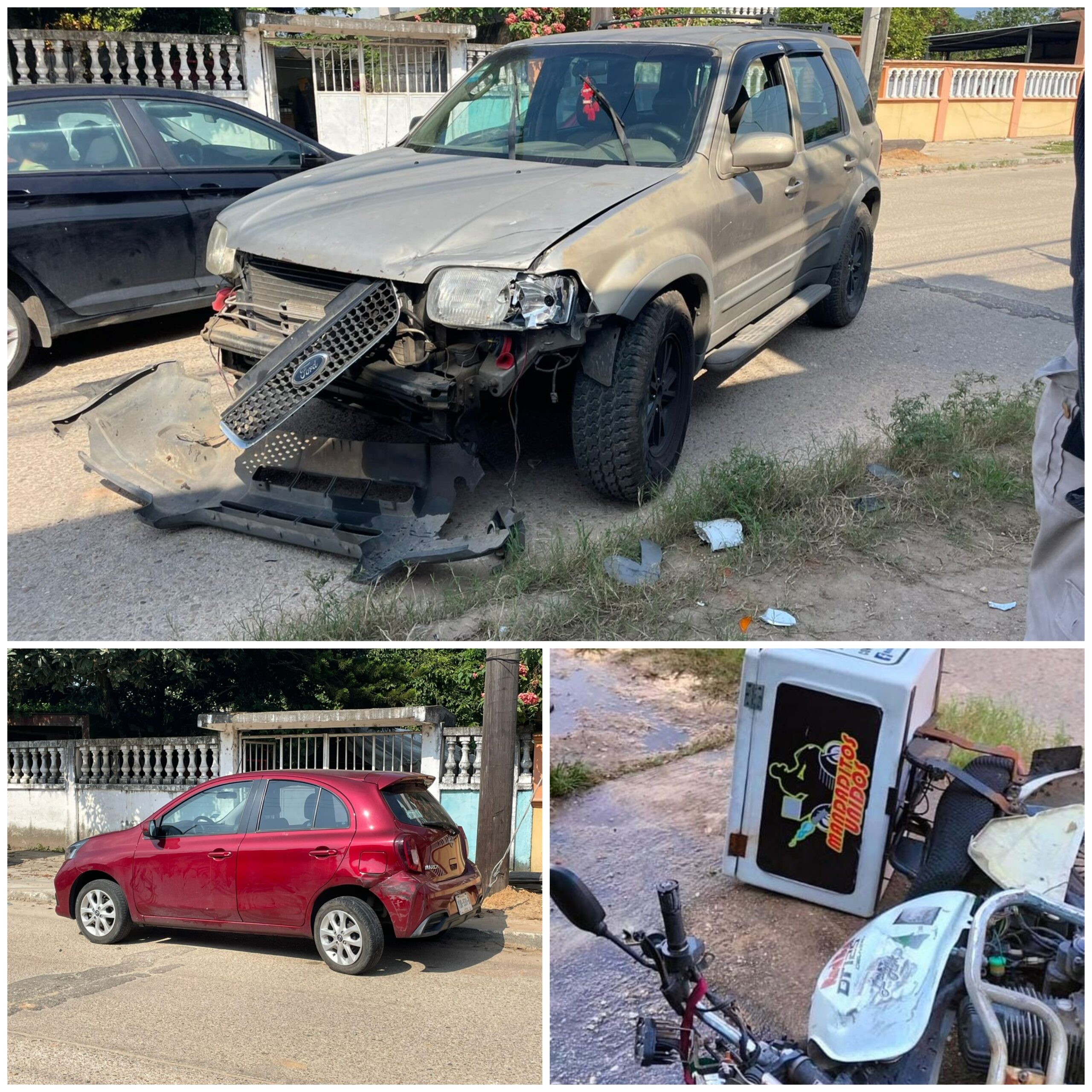 Conductor de camioneta chocó contra auto estacionado y luego con un