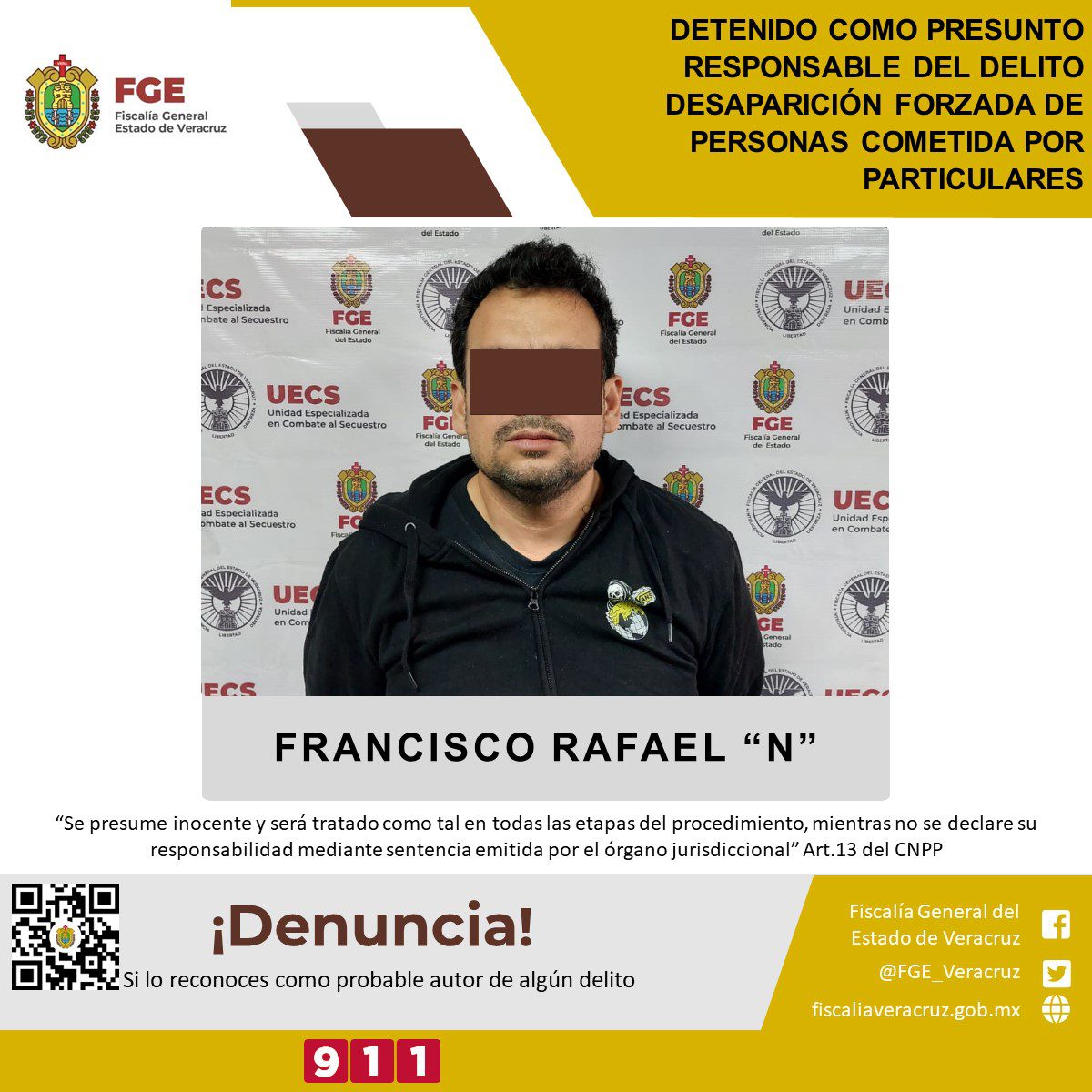 Detenido Como Presunto Responsable Del Delito Desaparición Forzada De Personas Cometida Por 7763